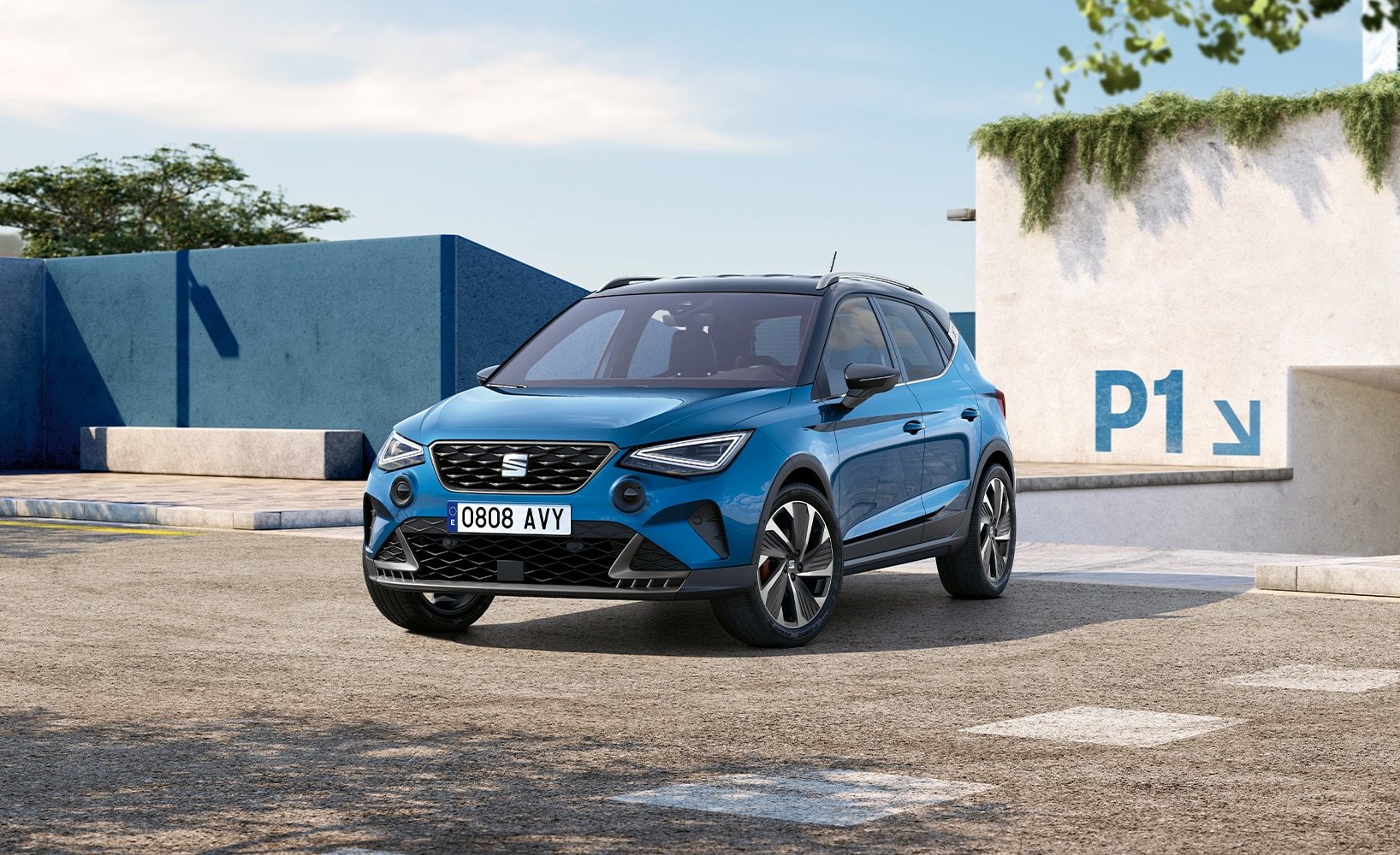 Blauwe SEAT Arona FR